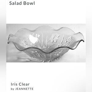 Iris & Herringbone Clear Ruffled Salad Bowl